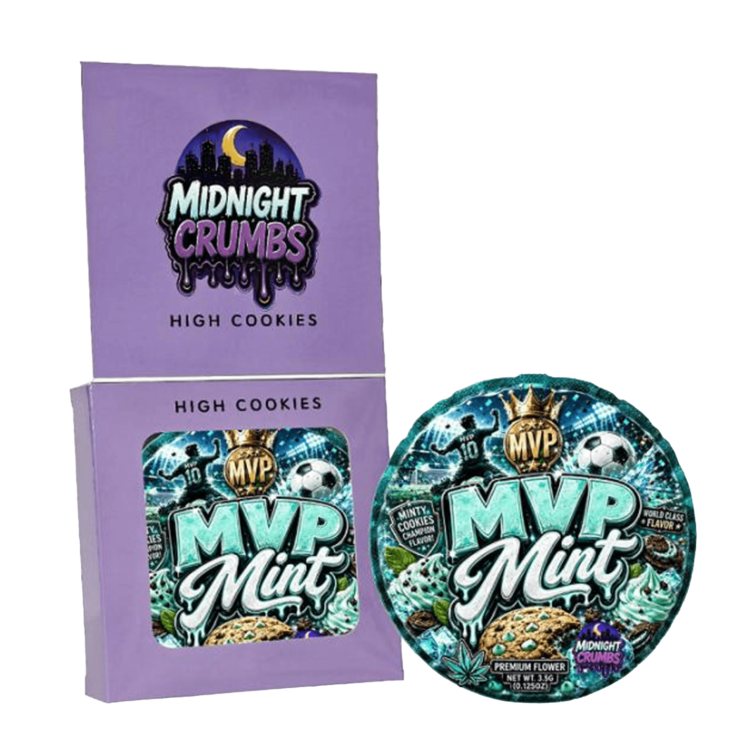 (12 Count) Midnight Crumbs Shaped Bag & Window Box Set - Midnight Crumbs MVP Mint - MCW-SHAPED-001