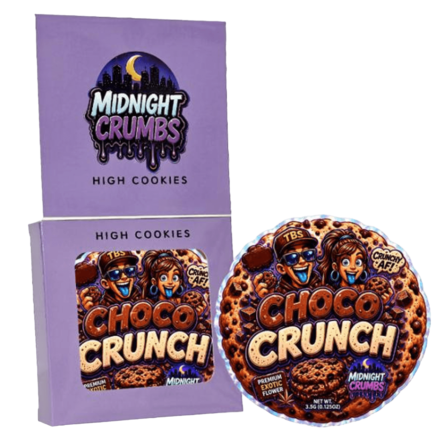 (12 Count) Midnight Crumbs Shaped Bag & Window Box Set - Midnight Crumbs Choco Crunch - MCW-SHAPED-006