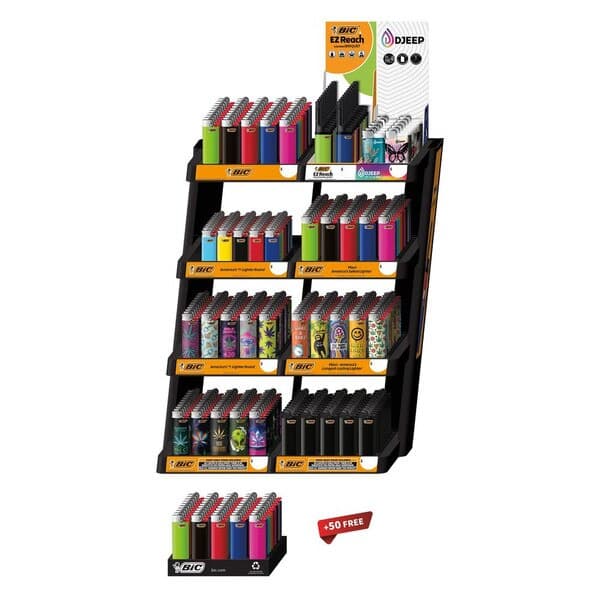 BIC LIGHTER DISPLAY 8 TIER 382PCS