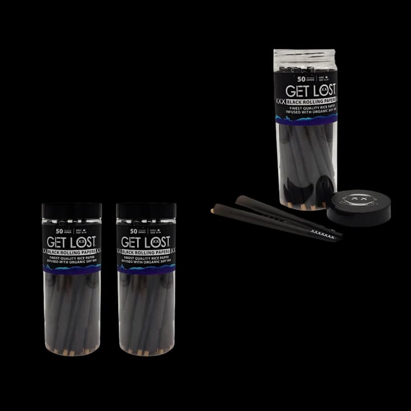 Get Lost Black Pre-Rolled Cones King Size (2 Pack of 50 Count)